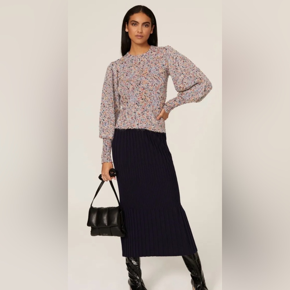 Louna confetti balloon sleeve sweater